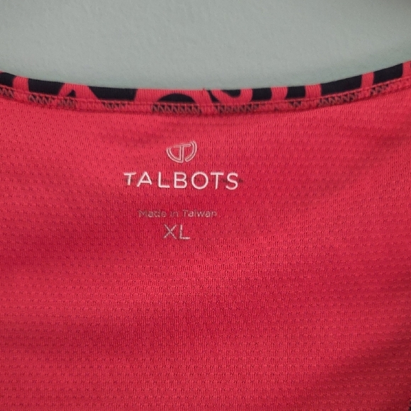 Talbots Tank Top With Razer Back Built-in Bra Size XL Black And Coral - Picture 2 of 7